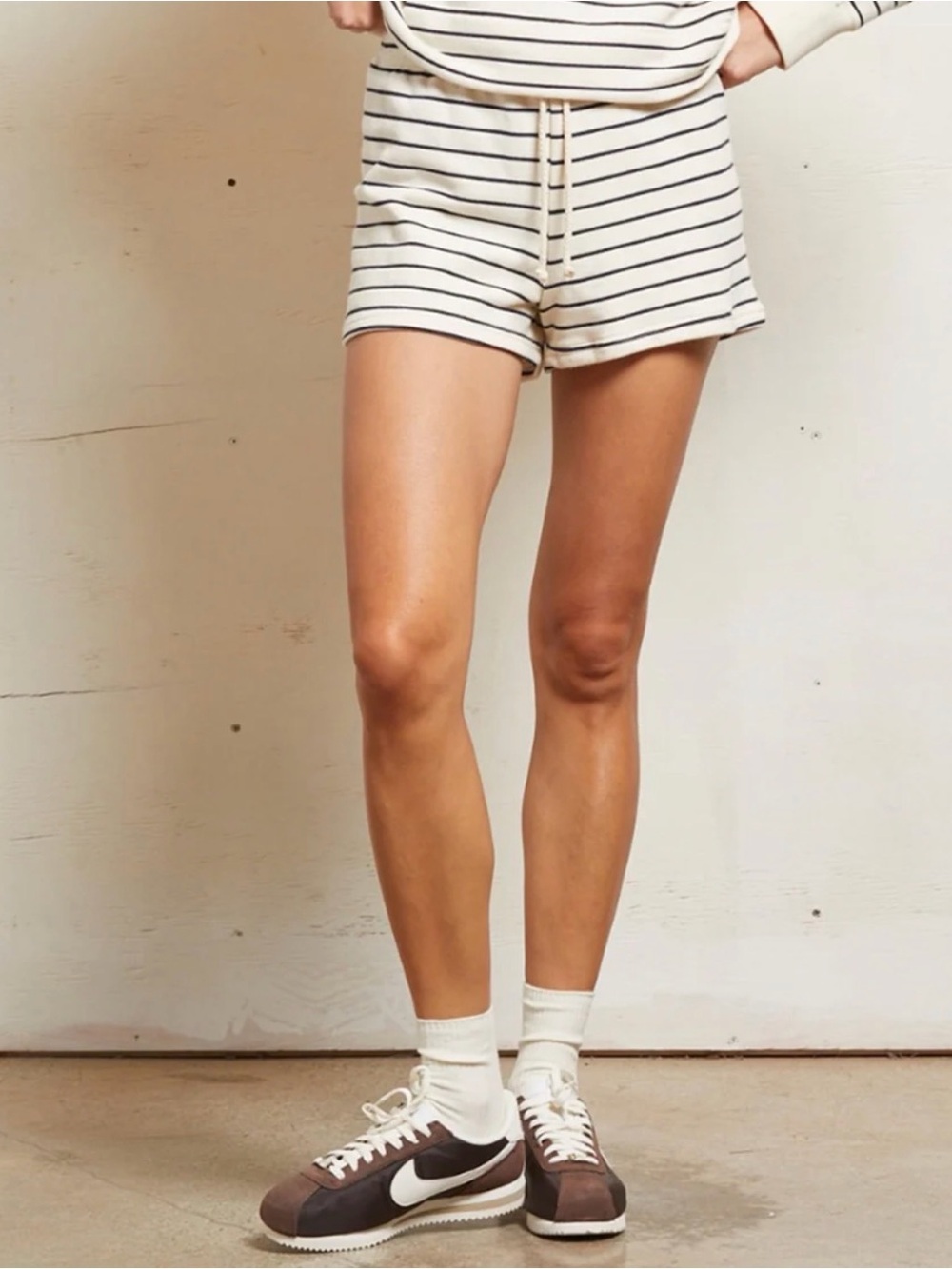 perfectwhitetee Stripe French Terry Shorts